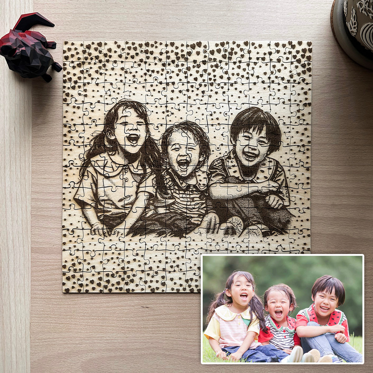 写真から作るレーザーカットパズル